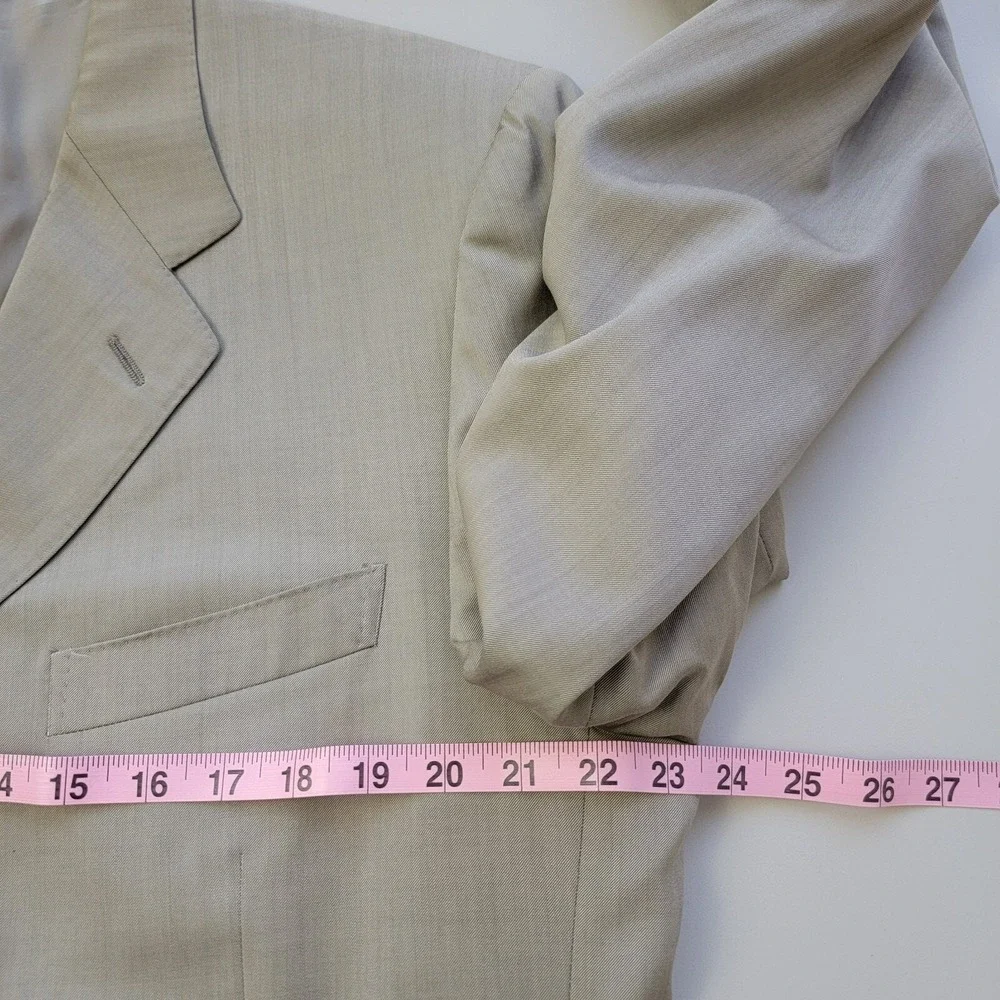 Canali James Sport Coat Blazer Pale Mens 54 Beige Jacket Pure Wool‎ Notch Lapel